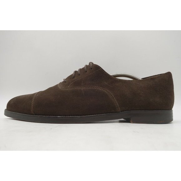 Polo Ralph Lauren Italy Brown Suede Lace Up Cap Toe Oxfords Shoes Men's 11 D - Picture 6 of 11